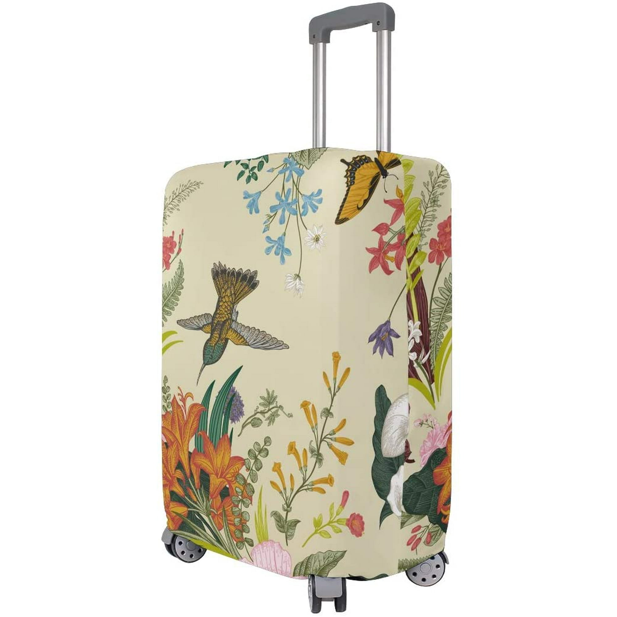FOLPPLY Pailsey Birds Floral Print Luggage Cover Baggage Suitcase Travel Protector Fit for 18-32 Inch 